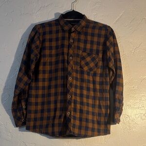 Nomad Kids Blue and Brown Plaid Button-Down Shirt